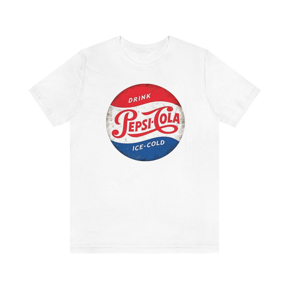 PEPSI COLA White Retro Logo Short Sleeve Unisex T Shirt